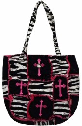 Patch Work Tote Bag-PCCZ9003/H/PINK